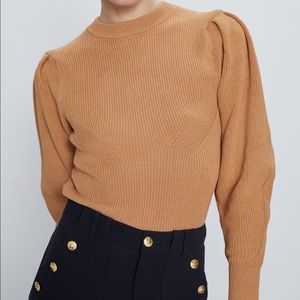 ZARA BALLOON SLEEVE KNIT SWEATER